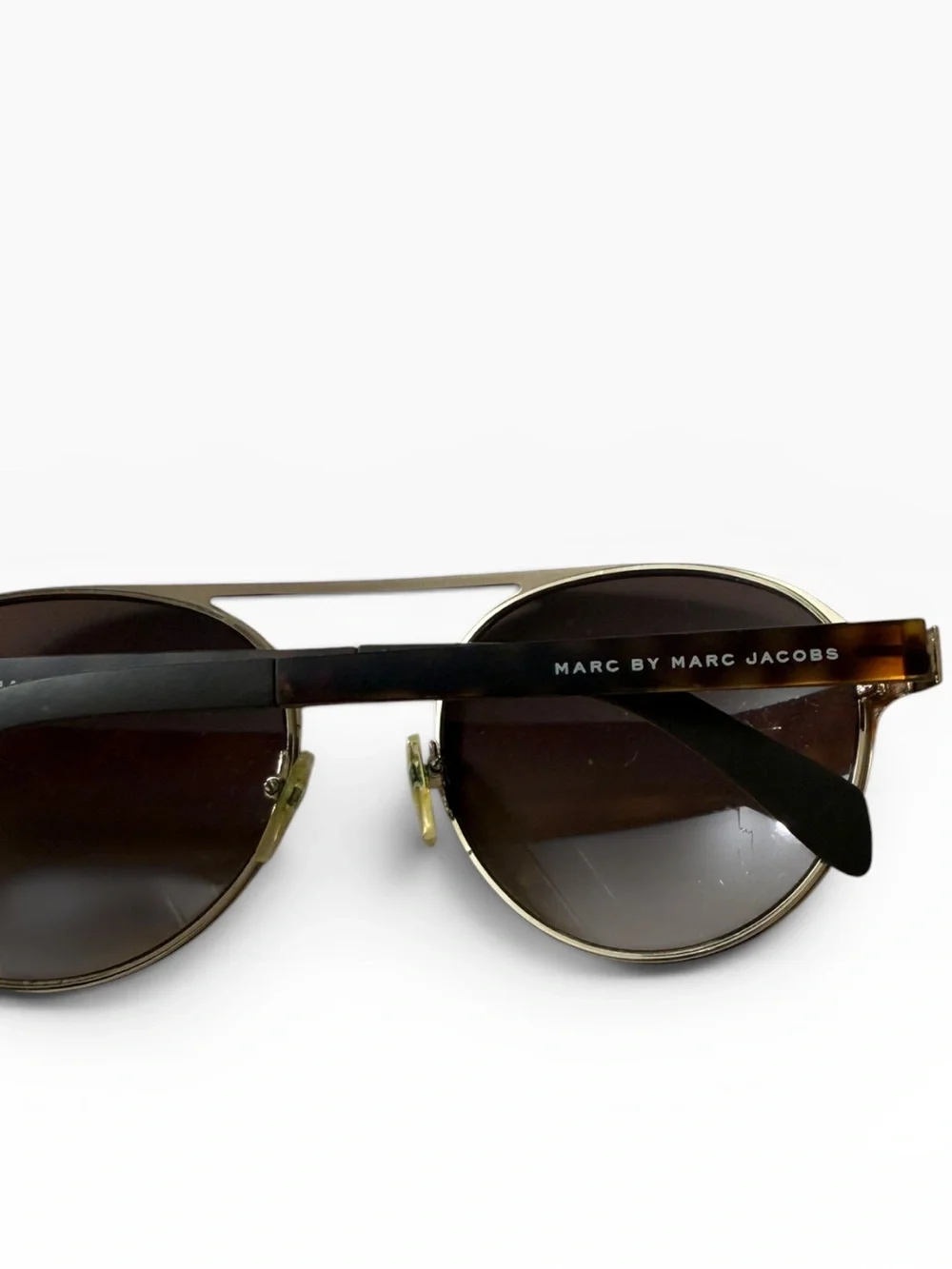 Marc Jacobs Brown Gradient Double-Bridge Aviator Sunglasses